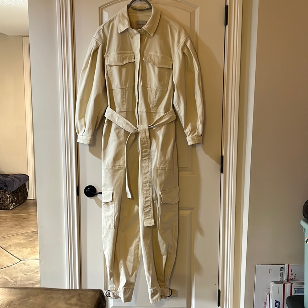 Banana Republic Cream Utility Jumpsuit
